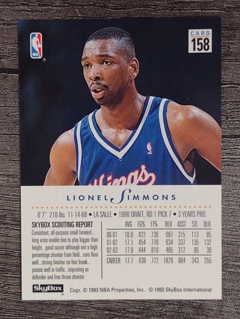 1993-94 SkyBox Premium #158 Lionel Simmons