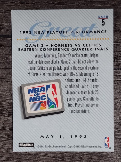 1993-94 SkyBox Premium #5 Alonzo Mourning PO