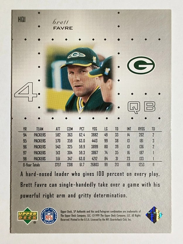 1999 SP Authentic NFL Headquarters #HQ1 Brett Favre