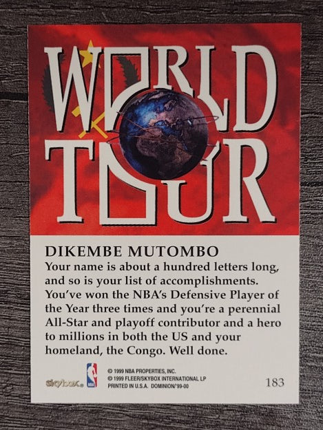 1999-00 SkyBox Dominion #183 Dikembe Mutombo WT