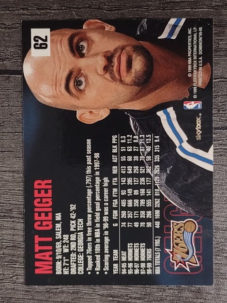 1999-00 SkyBox Dominion #62 Matt Geiger