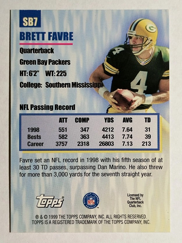 1999 Topps Season's Best #SB7 Brett Favre