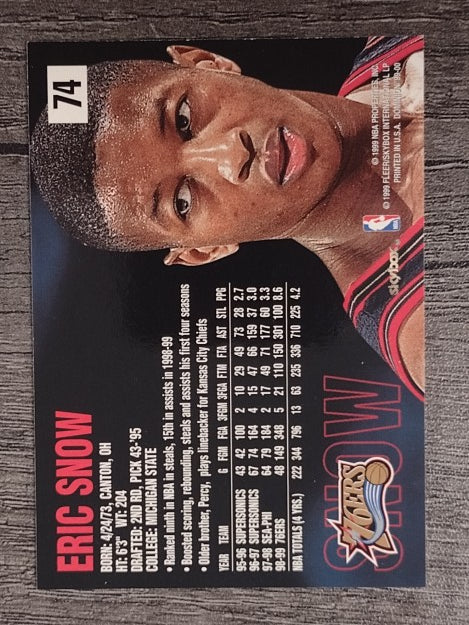 1999-00 SkyBox Dominion #74 Eric Snow