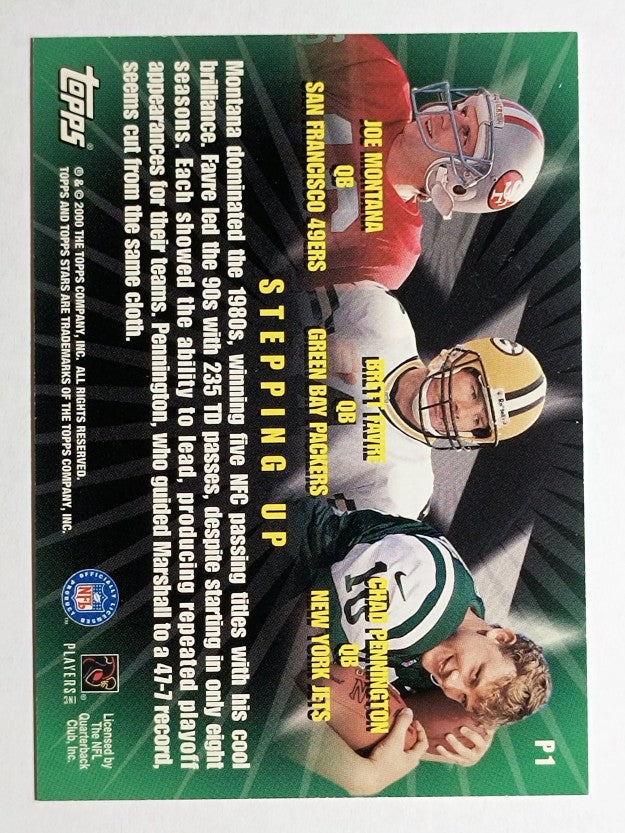 2000 Topps Stars Progression #P1 Joe Montana/Brett Favre/Chad Pennington