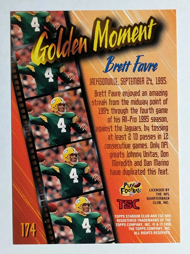 1996 Stadium Club #174 Brett Favre GM SP