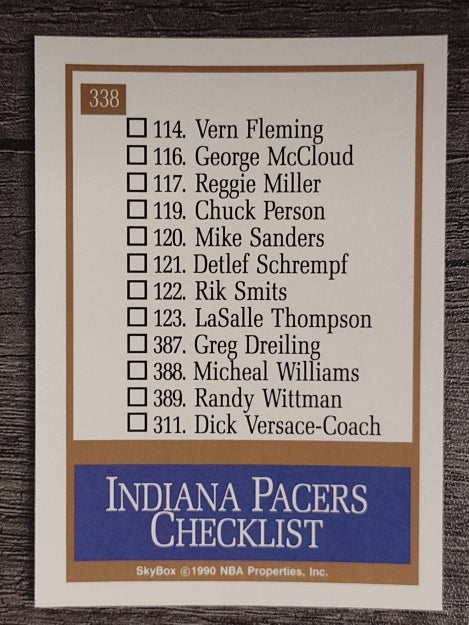 1990-91 SkyBox #338 Indiana Pacers TC