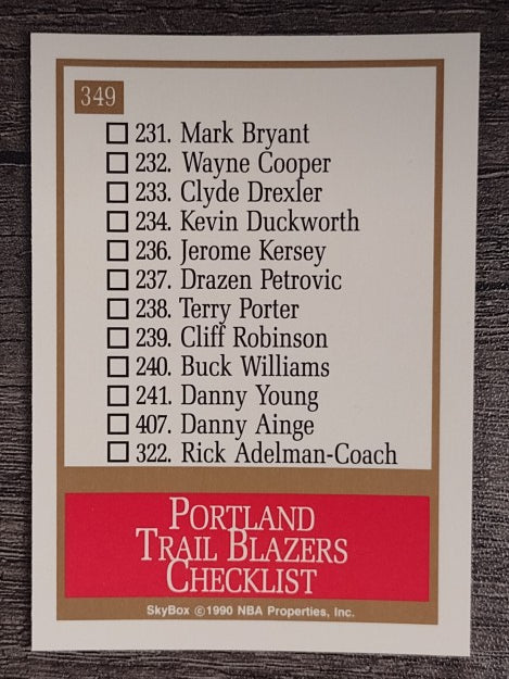 1990-91 SkyBox #349 Portland Trail Blazers TC