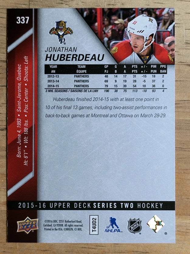 2015-16 Upper Deck #337 Jonathan Huberdeau