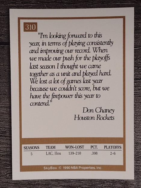 1990-91 SkyBox #310 Don Chaney CO