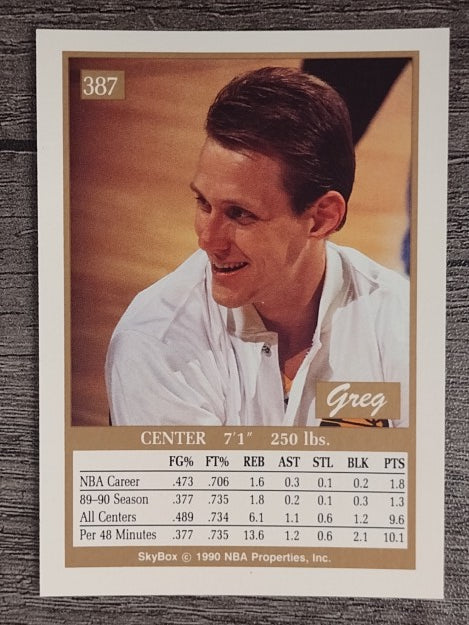 1990-91 SkyBox #387 Greg Dreiling RC
