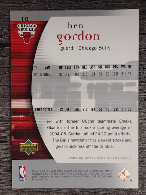 2005-06 SP Authentic #10 Ben Gordon