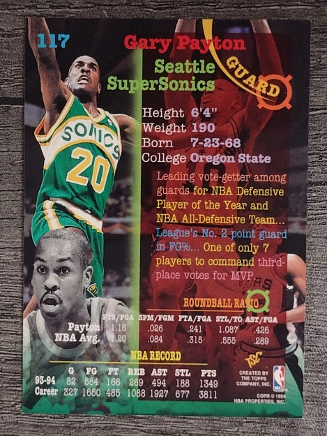 1994-95 Stadium Club #117 Gary Payton