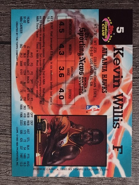 1992-93 Stadium Club #5 Kevin Willis