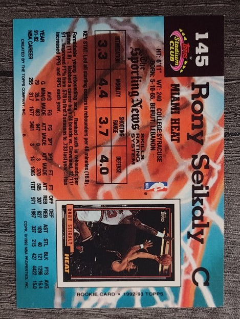 1992-93 Stadium Club #145 Rony Seikaly