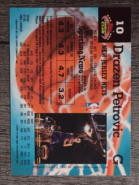 1992-93 Stadium Club #10 Drazen Petrovic