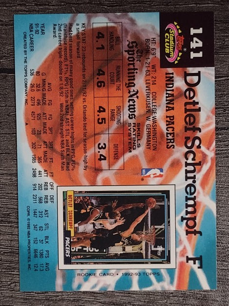 1992-93 Stadium Club #141 Detlef Schrempf