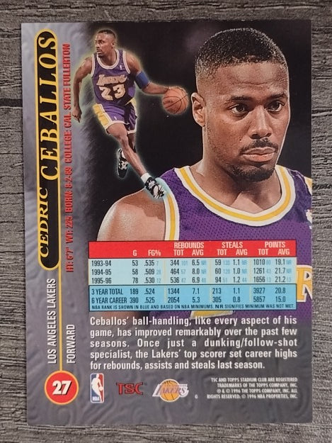 1996-97 Stadium Club #27 Cedric Ceballos