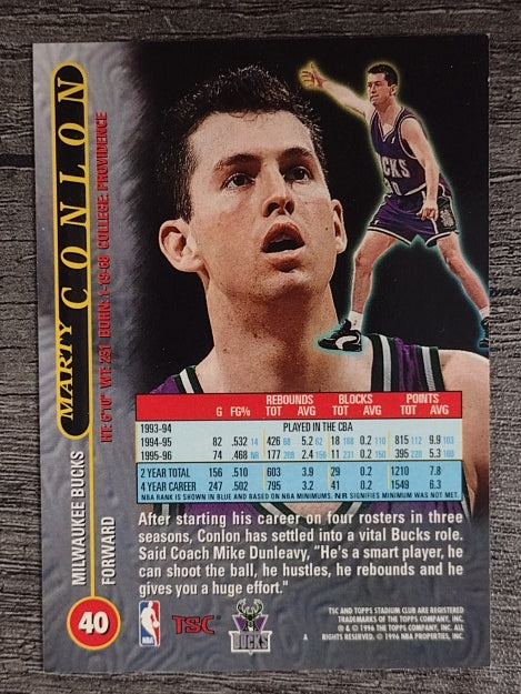 1996-97 Stadium Club #40 Marty Conlon