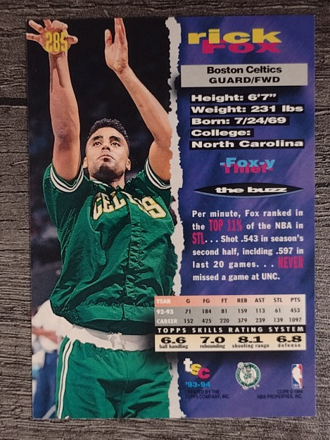 1993-94 Stadium Club #285 Rick Fox