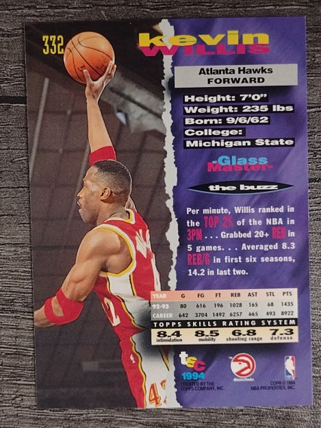 1993-94 Stadium Club #332 Kevin Willis
