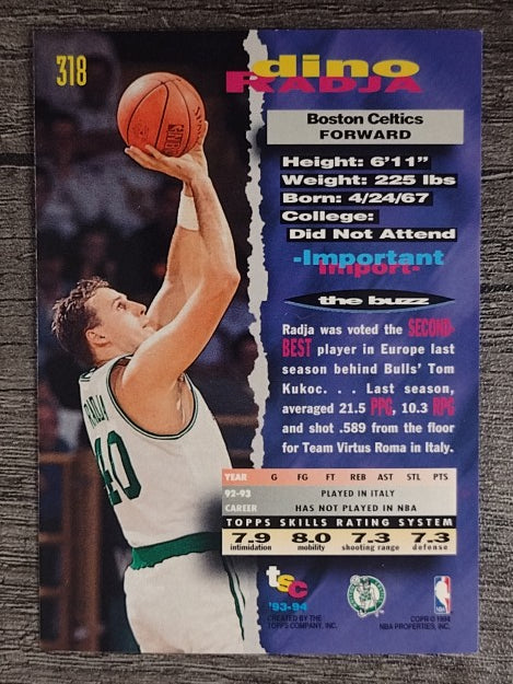 1993-94 Stadium Club #318 Dino Radja RC