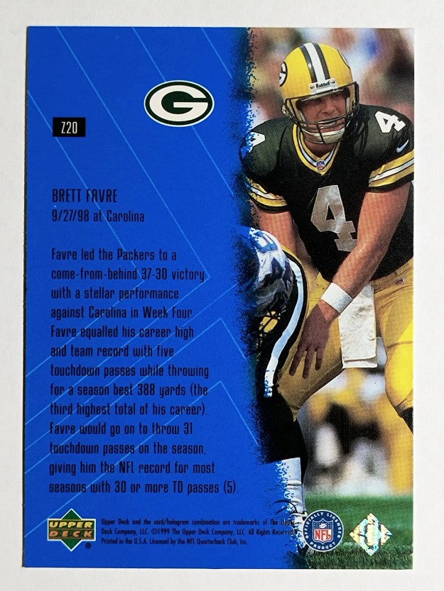 1999 Upper Deck Highlight Zone #Z20 Brett Favre