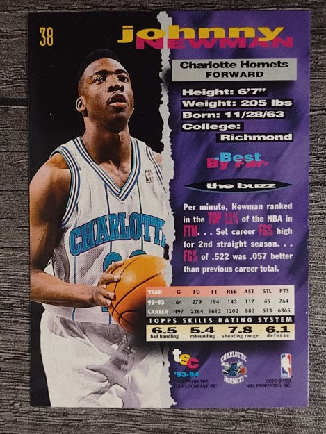 1993-94 Stadium Club #38 Johnny Newman