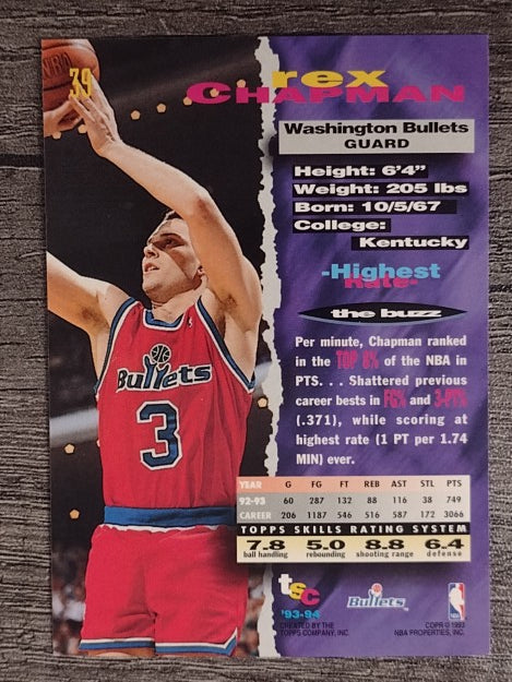1993-94 Stadium Club #39 Rex Chapman