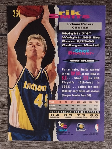 1993-94 Stadium Club #334 Rik Smits