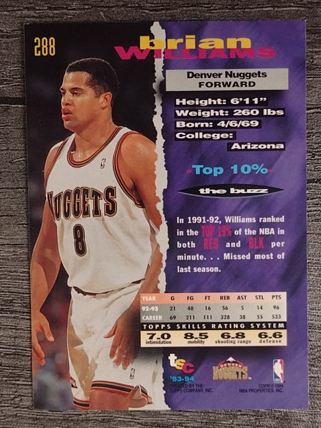 1993-94 Stadium Club #288 Brian Williams