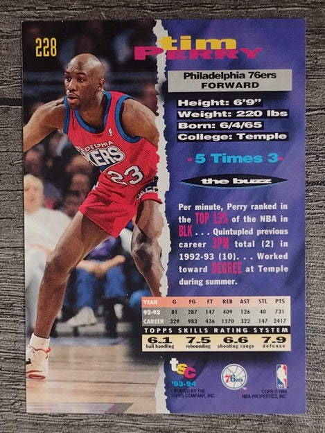 1993-94 Stadium Club #228 Tim Perry