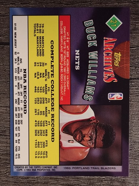 1992-93 Topps Archives #21 Buck Williams