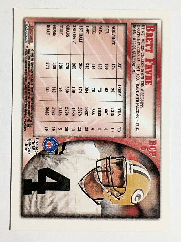 1998 Bowman Chrome Preview #BCP6 Brett Favre
