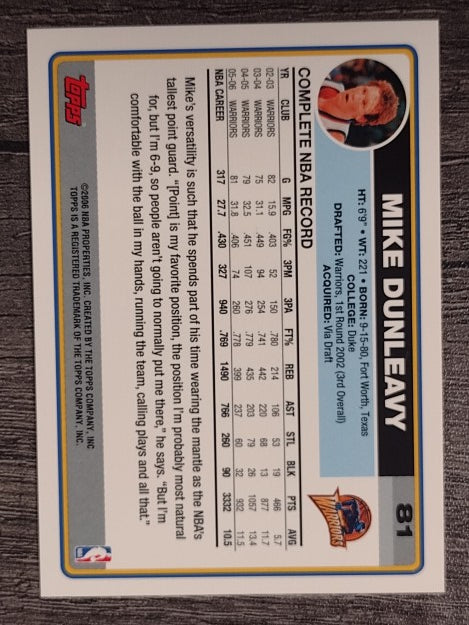 2006-07 Topps #81 Mike Dunleavy