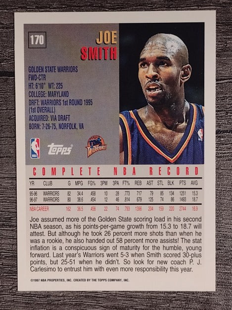 1997-98 Topps #170 Joe Smith