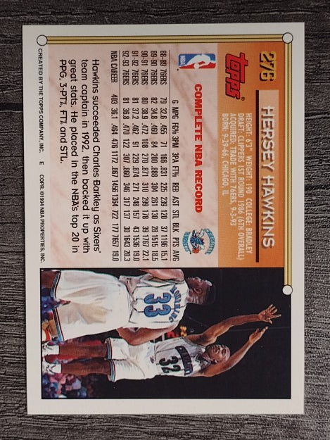 1993-94 Topps #276 Hersey Hawkins