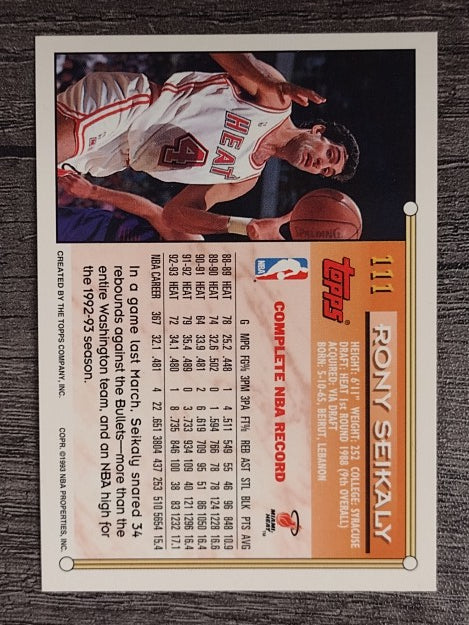 1993-94 Topps #111 Rony Seikaly