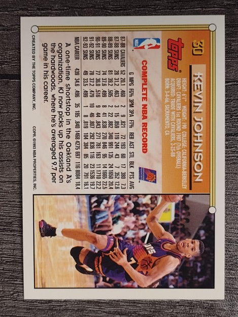 1993-94 Topps #30 Kevin Johnson