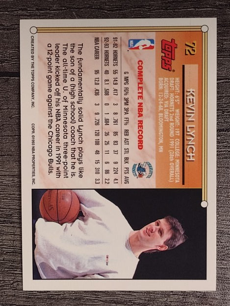 1993-94 Topps #72 Kevin Lynch