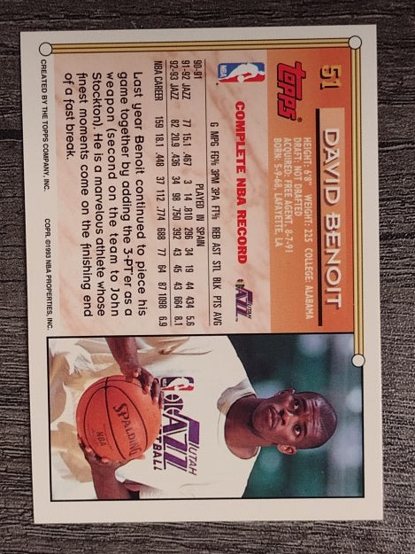 1993-94 Topps #51 David Benoit