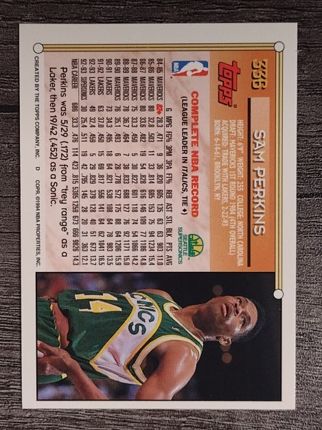 1993-94 Topps #336 Sam Perkins