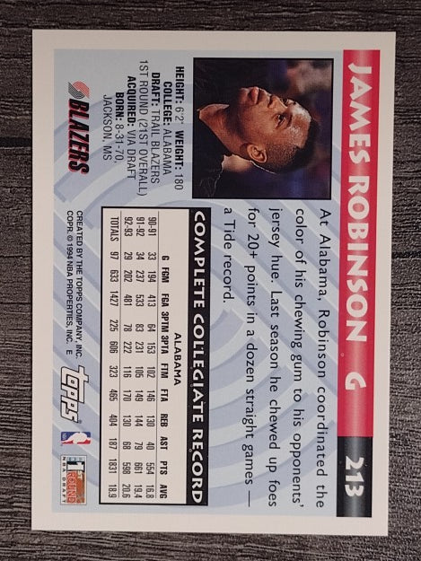 1993-94 Topps #213 James Robinson RC