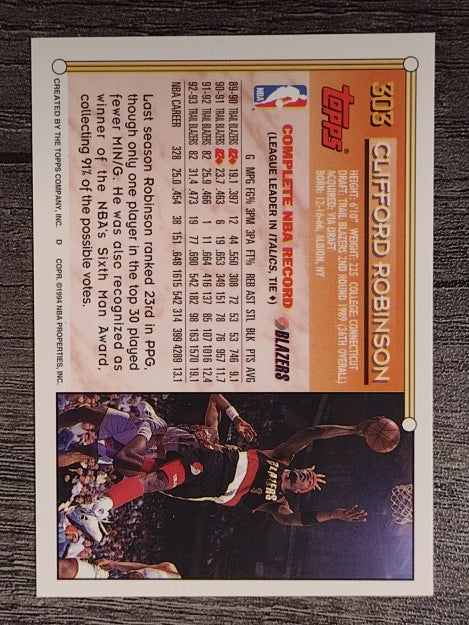 1993-94 Topps #303 Clifford Robinson