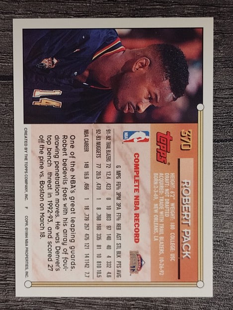 1993-94 Topps #370 Robert Pack