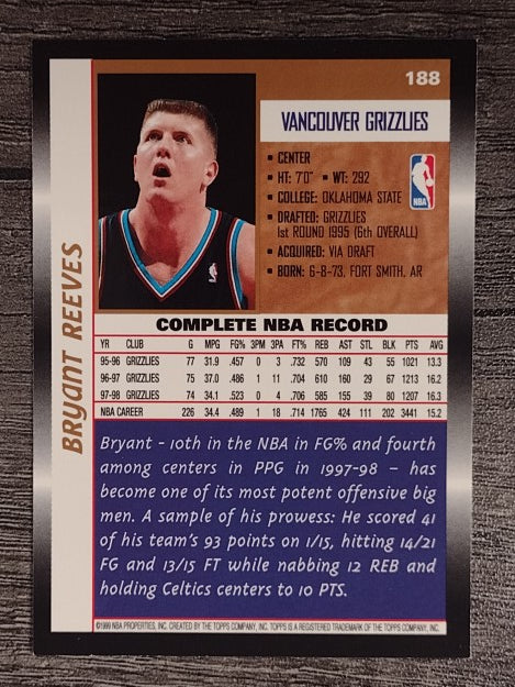 1998-99 Topps #188 Bryant Reeves