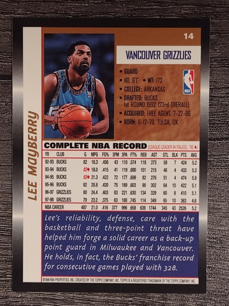 1998-99 Topps #14 Lee Mayberry