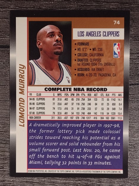 1998-99 Topps #74 Lamond Murray