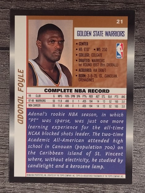 1998-99 Topps #21 Adonal Foyle