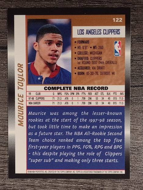 1998-99 Topps #122 Maurice Taylor