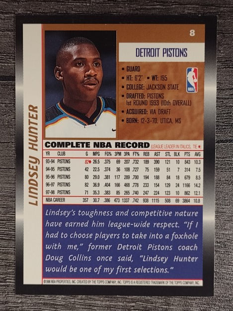 1998-99 Topps #8 Lindsey Hunter